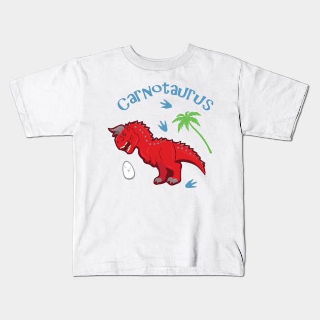 Cute Carnotaurus Kids T-Shirt by SakuraDragon